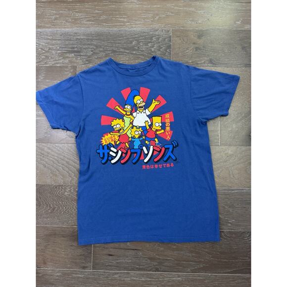 Simpsons Tee Shirt Men Large Japanese Family Happy Vintage Short Sleeve - Picture 1 of 3